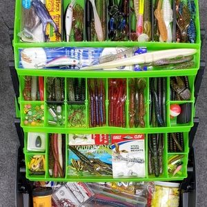 Fishing tackle box green